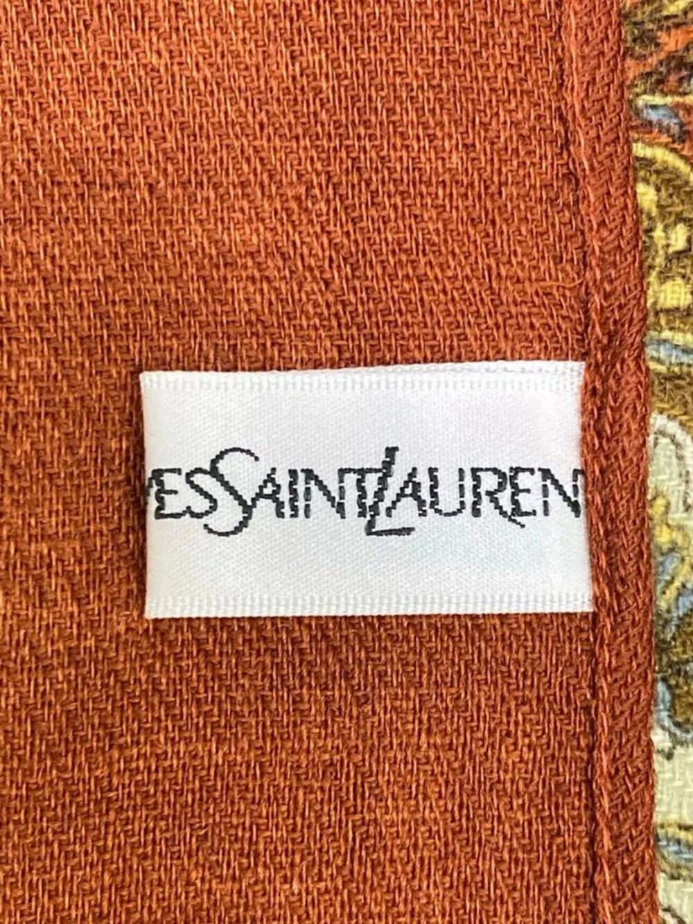 YvesSaintLaurent Dark Brown White Multi Wool Scarf - Picture 2 of 11